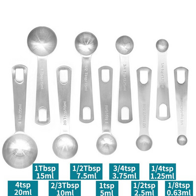 6/9/11kom set mjernih žlica od nehrđajućeg čelika TSP žlica za kućanstvo mlijeko u prahu kava tekućina kuhinjsko posuđe alat za pečenje