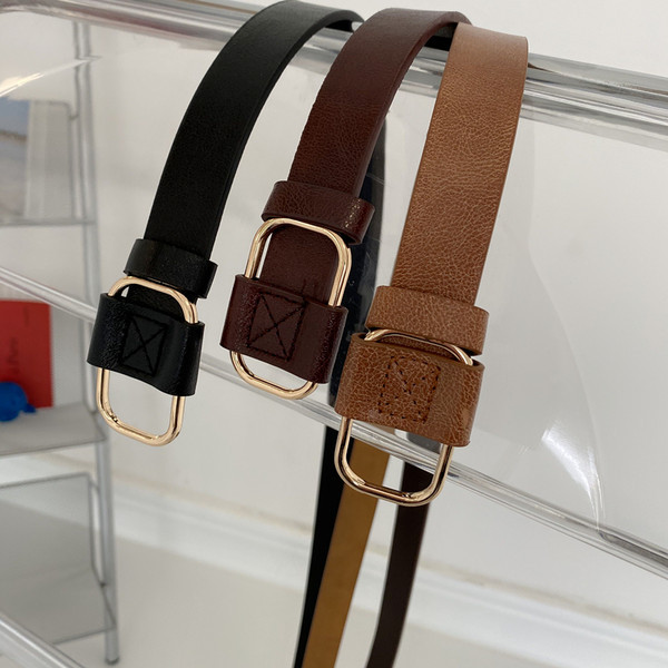 Ženski kožni remen u crno-braon boji