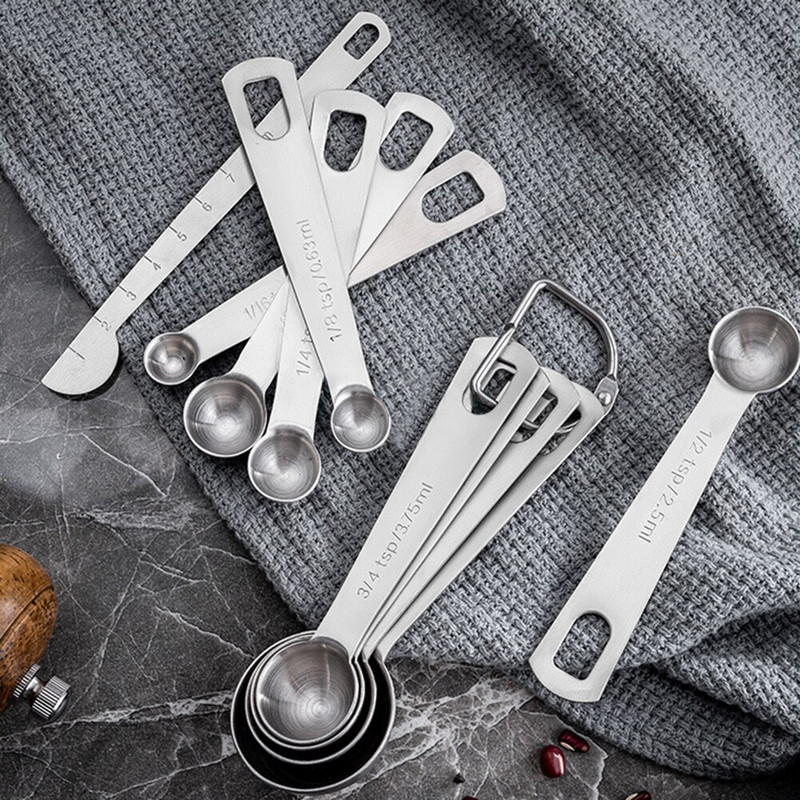 Mjerne žlice od nehrđajućeg čelika od 8 komada, šalica, kuhinjska vaga za kuhanje, lopatica, žličica, ručka, kuhinjski pribor, mjerni alat