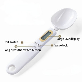 Ψηφιακά κουτάλια μέτρησης κουζίνας 500g/0,1g Οθόνη LCD Ηλεκτρονικό κουτάλι Βάρος Όγκος Ζυγαριά Ζύγισης Τροφίμων για Εργαλεία τσαγιού καφέ