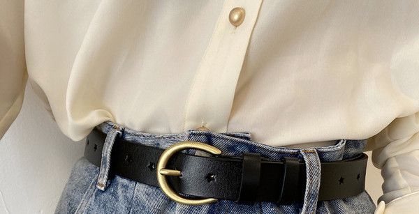 Ženski kožni remen sa okruglom kopčom