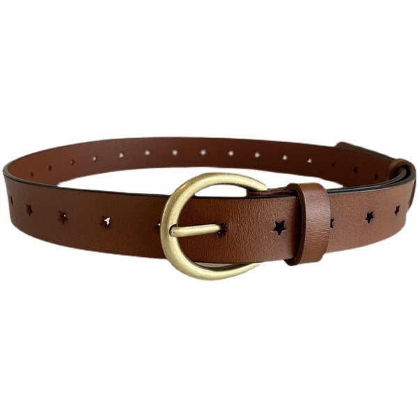 Ženski kožni remen sa okruglom kopčom