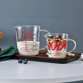 Nova staklena mjerna posuda od 500 ml bez olova s vagom Šalica za mlijeko u mikrovalnoj pećnici Šalica s ručkom Vrčevi za mlijeko Mjerna posuda za kuhinjske alate