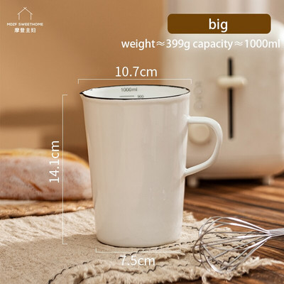 500/1000 ml Emajlirana Mjerna posuda za pečenje Vrč za mlijeko otporan na toplinu Šalica za vagu Kuhinjski plinski indukcijski štednjak siguran za pećnicu