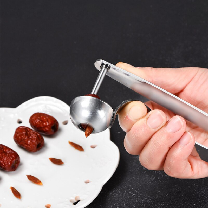 Kutiljka za jezgro od nehrđajućeg čelika 430, udobna ručka, ručna bušilica, glog, trešnja, kuhinjski pribor