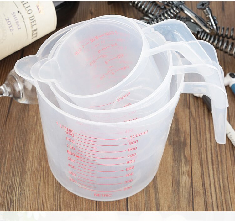 Kuhinjska mjerna posuda 250/500/1000 Izljev Laboratorija s ručkom Vrč za tekućinu za kuhanje Vrč za izlijevanje Izdržljiva rasprodaja Izljev Kuhinjski alat 3 kom