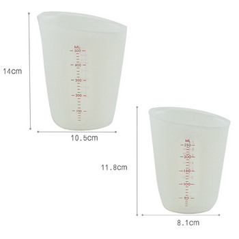 250 ml/500 ml силиконова мерителна чаша кана за наливане на повърхността на гърлото Консумативи за кухненски инструменти Градуирана мерителна чаша чаши Кухня