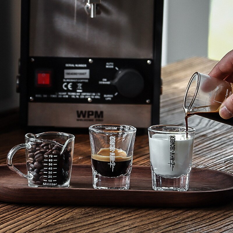 70 ml 80 ml 90 ml stiklinės Espresso Shot Matavimo puodelis su rankena Vyno ąsočiai Kavos paslaugos Barista Išskirtiniai įrankiai