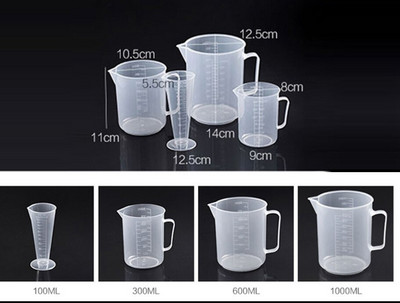 4Pcs Plastična prozirna mjerna posuda Vrč za izlijevanje Površina Kuhinjski pribor Pribor za kolače Alati za pečenje