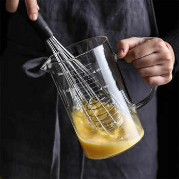 Мерителна чаша от високо боросиликатно стъкло Топлоустойчива мерителна стъклена кана с везна Креативна чаша за закуска с мляко и кафе Съд за напитки