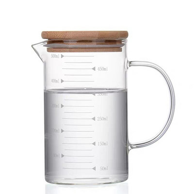 Mjerna šalica od visokog borosilikatnog stakla Stakleni vrč za mjerenje otporan na toplinu s vagom Kreativna šalica za doručak s mlijekom i kavom Posuđe za piće