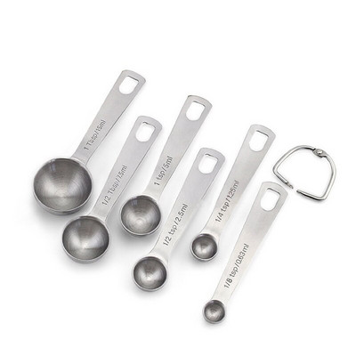6kom/set Mjerne žličice od nehrđajućeg čelika Višenamjenske šalice za začine za kavu i čaj Mjerne šalice s vagom Kuhinjski alati