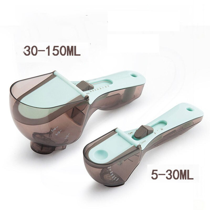 Kuhinjski pribor od 2 dijela, plastična mjerna vaga, podesive mjerne žlice s magnetskim kopčama, višenamjenske mjerne čaše