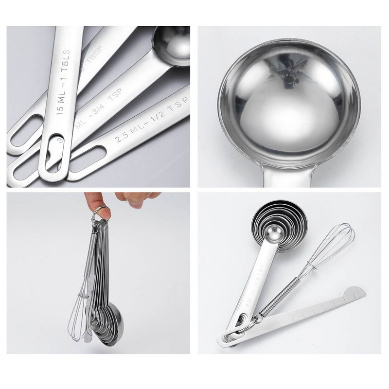 Višenamjenske mjerne žlice od nehrđajućeg čelika Set stolnih žlica koje se mogu složiti za mjerenje kave u prahu Začini Kuhinjski pribor