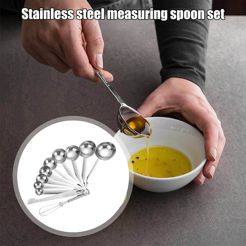 Višenamjenske mjerne žlice od nehrđajućeg čelika Set stolnih žlica koje se mogu složiti za mjerenje kave u prahu Začini Kuhinjski pribor