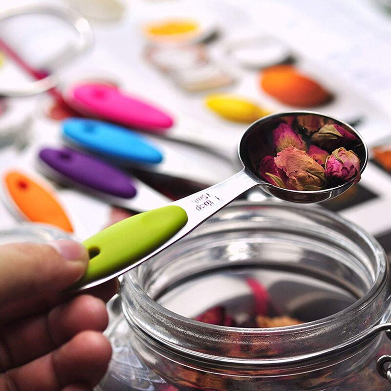 Mjerne žlice od nehrđajućeg čelika Set od 5 dijelova sa vagom - Mjerni set za kuhanje i pečenje Kuhinjski pribor za kućanstvo