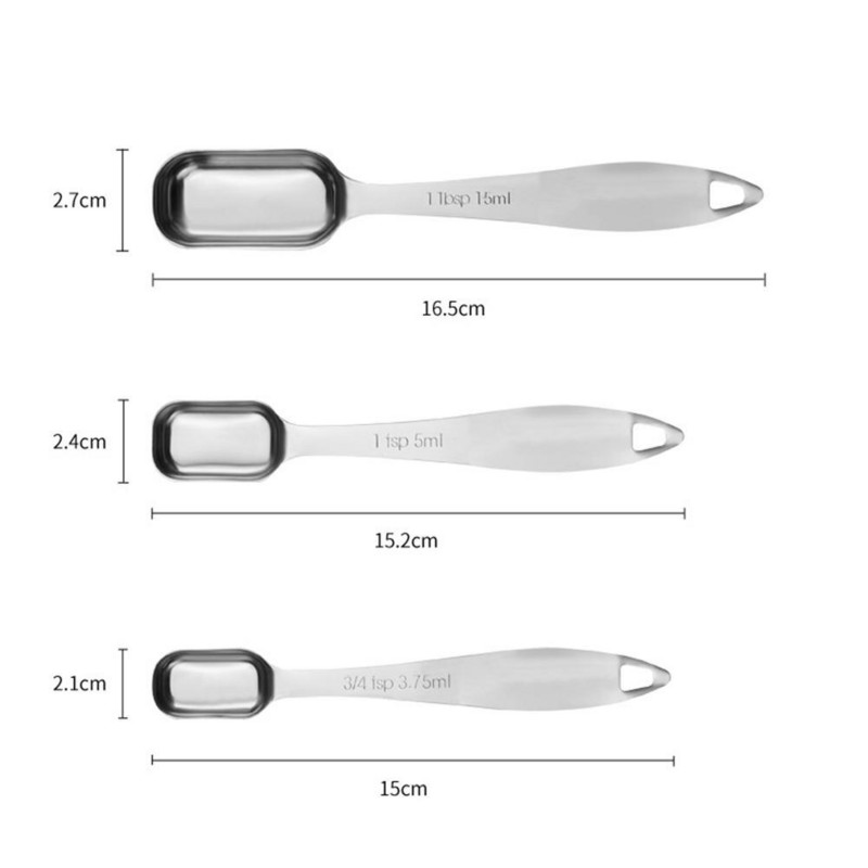 6 kom/set Mjerne žličice od nehrđajućeg čelika Mjerne žličice za kavu i čaj Šalica Kuhinjska vaga Žličice za mjerenje Lopatice