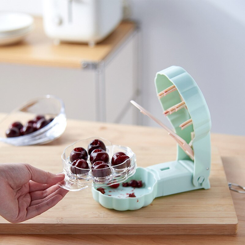 Kapacitet 6 odjednom Alat za uklanjanje koštica od koštica Alat za koštice trešnje i masline Kuhinjski alat za uklanjanje koštica od jezgre voća Alati za koštice od trešnje