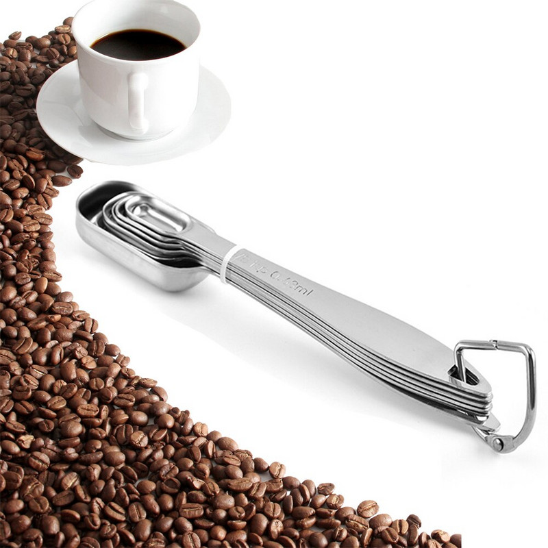 Okrugle mjerne žlice od nehrđajućeg čelika za mjerenje suhih i tekućih sastojaka Kuhinjske čajne žličice Komplet žlica 6kom/komplet