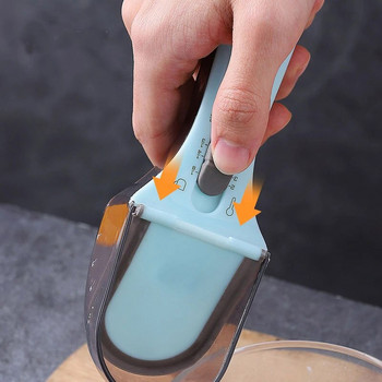 BOZZH Регулируеми мерителни лъжици с везна Пластмасови мерителни лъжици Чаши за печене Аксесоари Кухненски измервателни инструменти