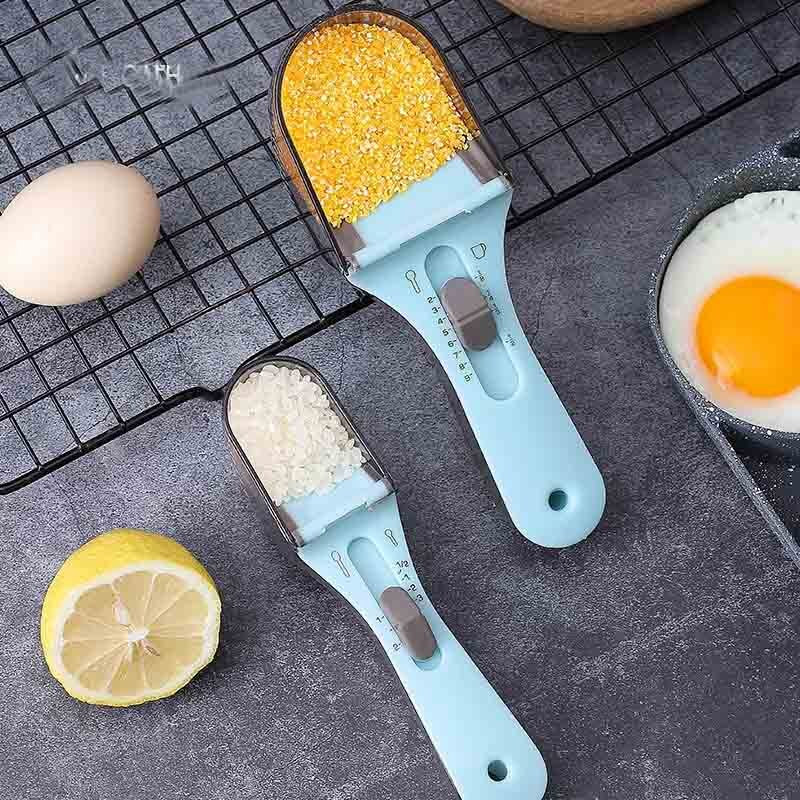BOZZH podesive mjerne žlice sa vagom Plastične mjerne lopatice Šalice za pribor za pečenje Kuhinjski mjerni alati