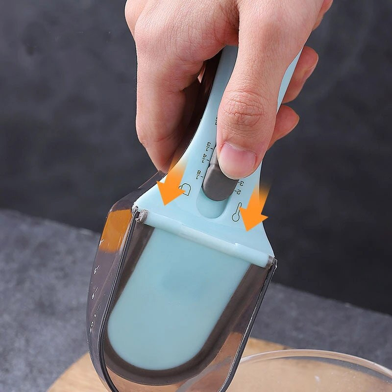 BOZZH podesive mjerne žlice sa vagom Plastične mjerne lopatice Šalice za pribor za pečenje Kuhinjski mjerni alati