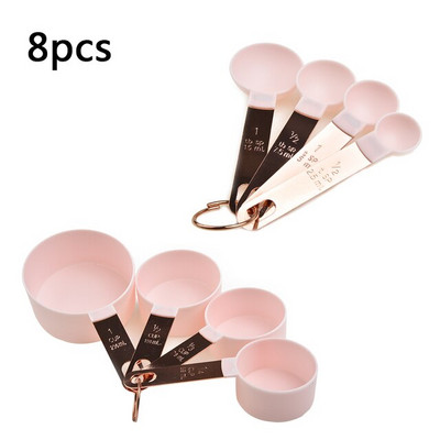 8Pcs/Set Mjerne čaše od nehrđajućeg čelika Žlice Kuhinjski pribor za pečenje Set alata za kuhanje Mjerne žlice više veličina Kuhinjski alati