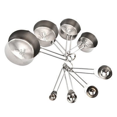 Set mjernih žlica i šalica od nehrđajućeg čelika Čaj za pečenje Žlica za kavu Brašno Alat za mjerenje tekućine Kuhinjski pribor