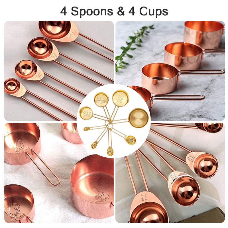 Set mjernih žlica i šalica od nehrđajućeg čelika Čaj za pečenje Žlica za kavu Brašno Alat za mjerenje tekućine Kuhinjski pribor