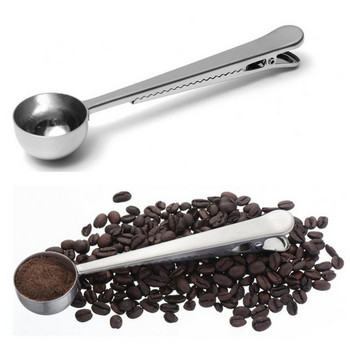 Издръжлива кухненска мерителна лъжица за кафе от неръждаема стомана, запечатваща скоба за чанта, лъжица, мерителна лъжица, лъжица за печене, чай, кафе, инструмент