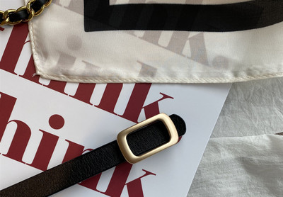 Ženski remen od umjetne kože - crne i smeđe boje