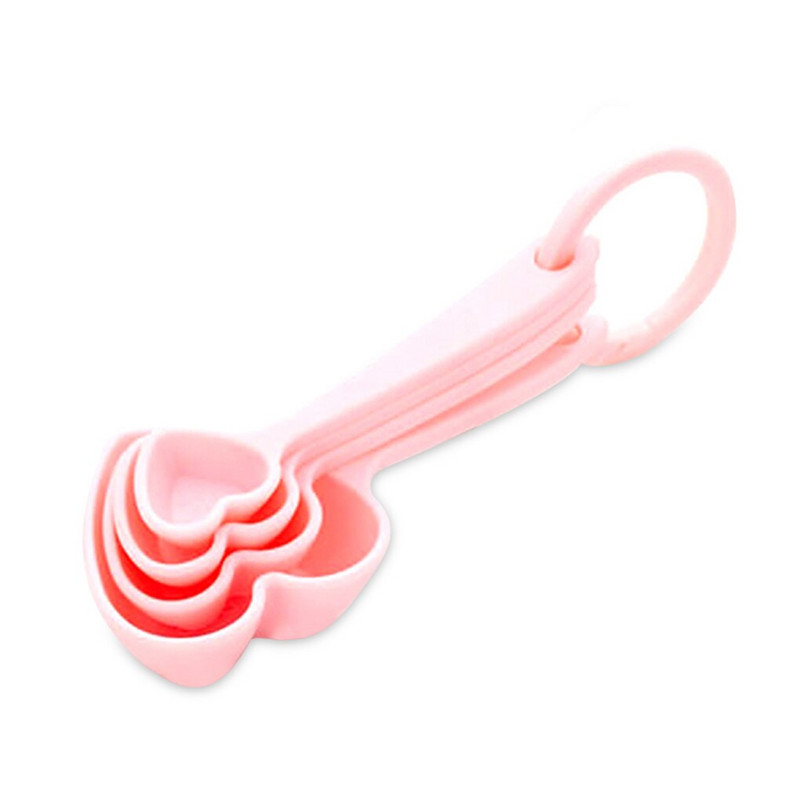 4 kom/set preslatka mjerna žlica u obliku srca Lopatica za čaj Plastična žlica za začine Kuhinjski pribor Pribor za pečenje