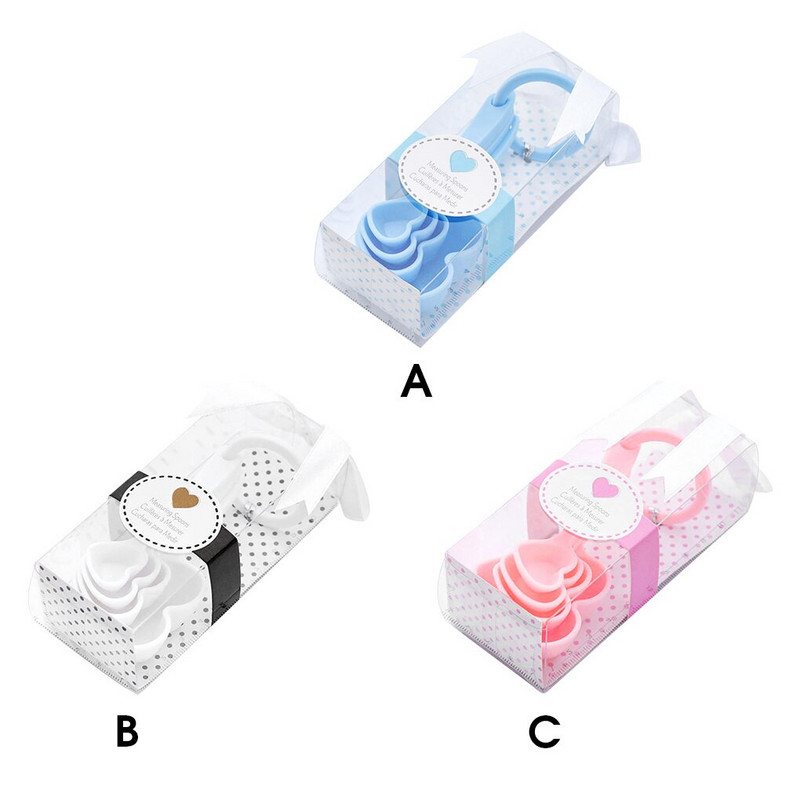 4 kom/set preslatka mjerna žlica u obliku srca Lopatica za čaj Plastična žlica za začine Kuhinjski pribor Pribor za pečenje