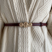 Ženski moderan remen od eko kože sa metalnim elementom