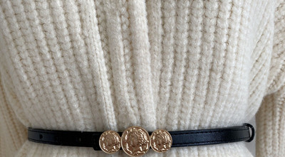 Ženski moderan remen od eko kože sa metalnim elementom