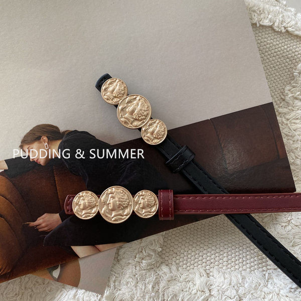 Ženski moderan remen od eko kože sa metalnim elementom