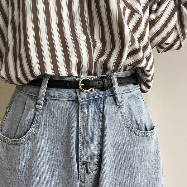 Ženski tanki remen sa okruglom kopčom u više boja