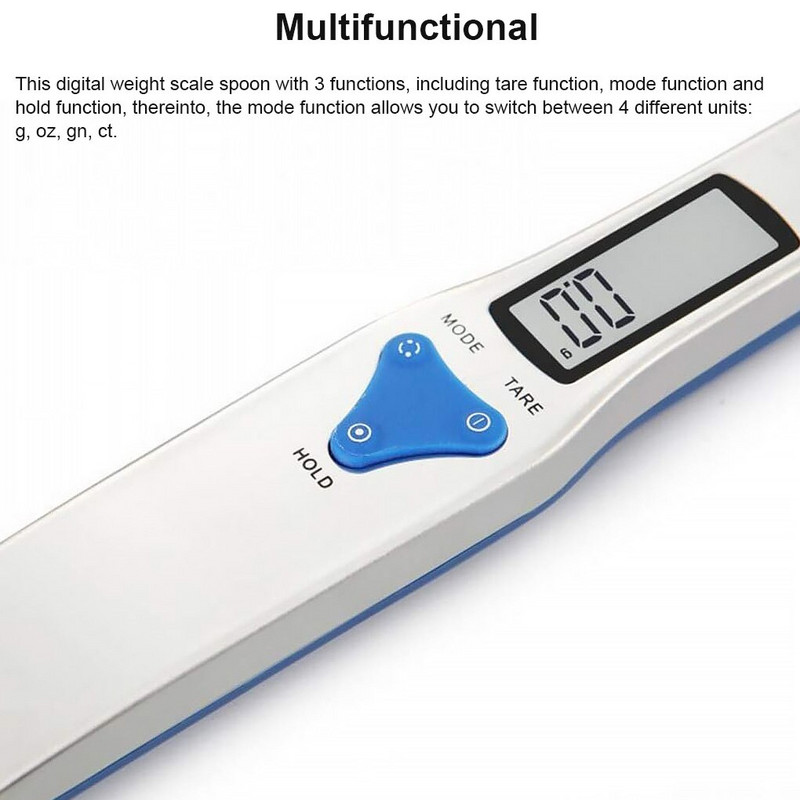 Žlica za mjerenje kapaciteta 300/500 g Kuhinjska vaga Digitalna lopatica Visokoprecizna vaga za težinu hrane Težina Brašno Maslac Žličica za čaj