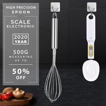 500g/0,1g Φορητή ψηφιακή ζυγαριά κουζίνας LCD Κουτάλι μέτρησης γραμμάριο Ηλεκτρονικό κουτάλι Βάρος Volumn Food Scale Dropshipping
