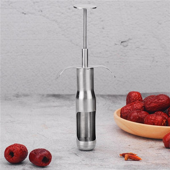 304 неръждаема стомана Cherry Jujube Corer Pitter Fruit Kitchen Olive Core Gadget Stoner Remove Pit Tool Seed Push Out