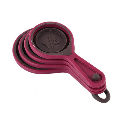 Prijenosni set mjernih žlica od 4 komada, praktičan i dobar prihvat Lagana sklopiva mjerna žlica Lako skladištenje Pribor za pečenje