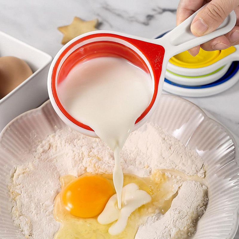 Prijenosni set mjernih žlica od 4 komada, praktičan i dobar prihvat Lagana sklopiva mjerna žlica Lako skladištenje Pribor za pečenje