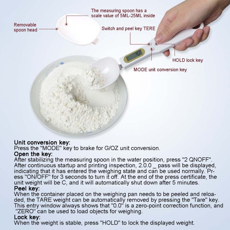 Prijenosni LCD zaslon Digitalna kuhinjska mjerna žlica Elektronička kuhinjska žlica Kuhinjske vage Elektronsko mjerenje težine