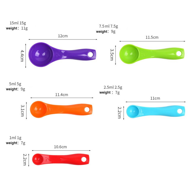 Schnesland plastične mjerne žlice za kuhinjsko kuhanje, pečenje, suha žlica za kavu, 4 kompleta
