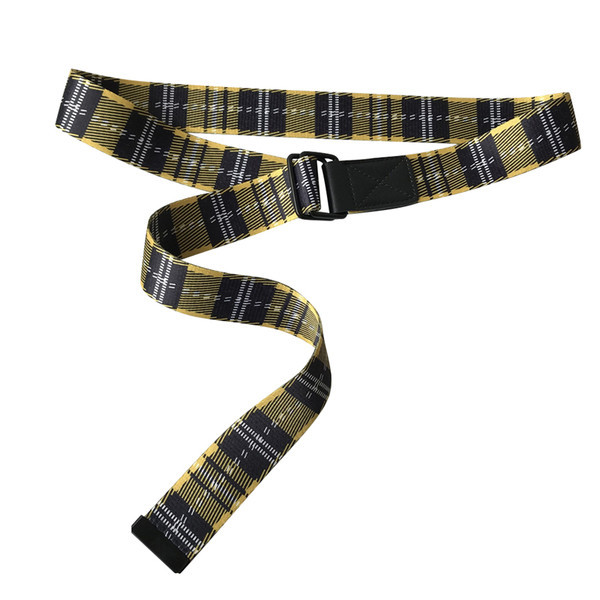 Ženski karirani tekstilni remen s metalnom kopčom