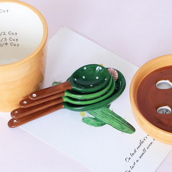 1 комплект Уникална мерителна лъжица Керамична лъжица без мирис Издръжлива, практична мерителна лъжица за хранителни продукти в ярки цветове Кухненска джаджа