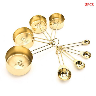 8 komada nordijskih mjernih šalica od nehrđajućeg čelika Set žlica Kava Čaj Hrana Kuhinjsko pečenje Alati za kuhanje