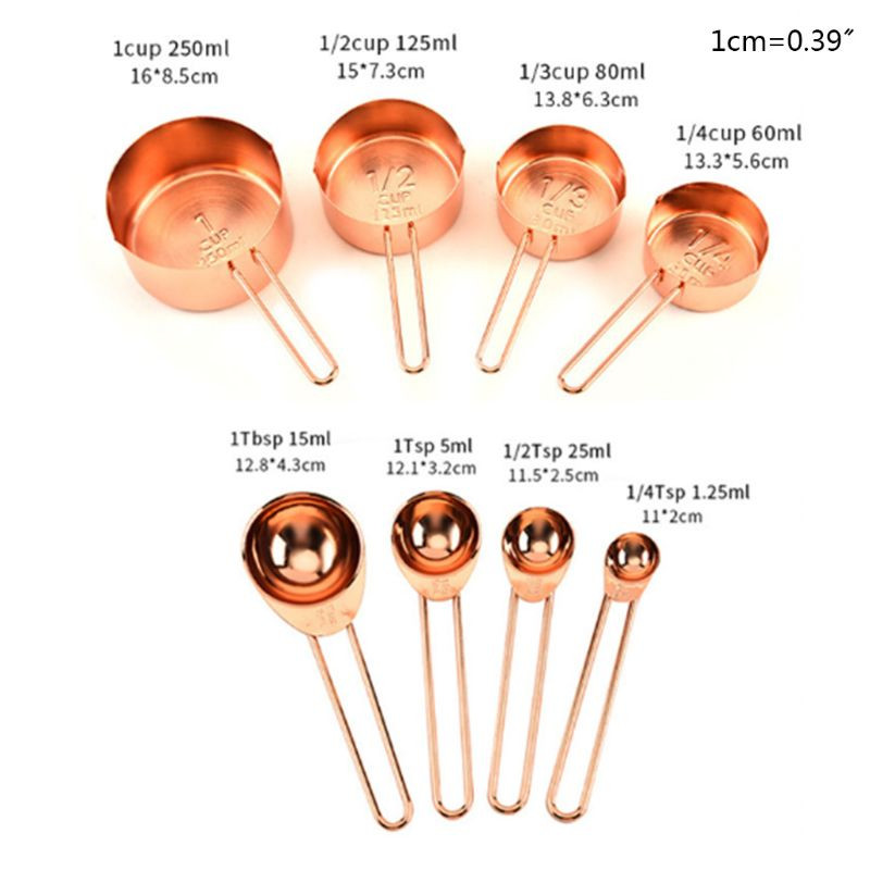 8 komada nordijskih mjernih šalica od nehrđajućeg čelika Set žlica Kava Čaj Hrana Kuhinjsko pečenje Alati za kuhanje