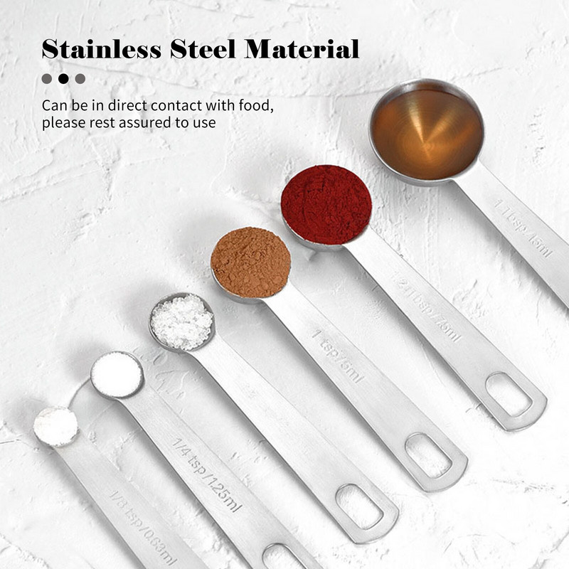 Set mjernih žlica od 6 kom s mjernim ravnalom za suho i tekuće posuđe od nehrđajućeg čelika otporno na toplinu Kuhinjski pribor