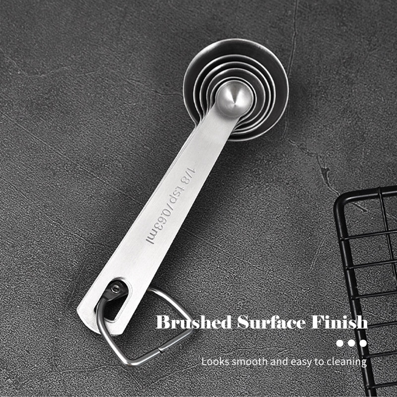 Set mjernih žlica od 6 kom s mjernim ravnalom za suho i tekuće posuđe od nehrđajućeg čelika otporno na toplinu Kuhinjski pribor